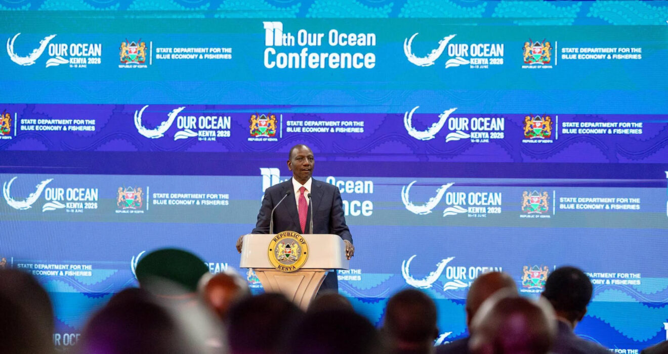 Kenya's President William Ruto speaking in Mombasa during the closing of the 11th Our Ocean Conference | Photo courtesy of PSCU